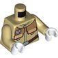 Torso Jacket with Pockets with Red Trim, Belt Print, Tan Arms, White Hands