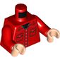 Torso Shirt, Buttons, Pockets, Black Undershirt Print, Red Arms, Light Nougat Hands