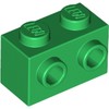 Green Brick Special 1 x 2 with 2 Studs on 1 Side