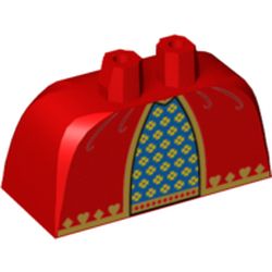 Lower Body, Skirt Wide with Side Hoops (Panniers) with Blue and Gold Fabric with Hearts and Diamonds Print