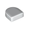 White Tile Round 1 x 1 Half Circle