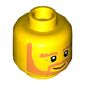 Minifig Head King Halbert, Full Orange Beard Around Smile, Bushy Eyebrows, Wrinkles Print [Hollow Stud]