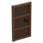 Door 1 x 4 x 6 with 3 Panes and Stud Handle with Reddish Brown Glass