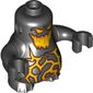 Body Nexo Knights Scurrier with Black Arms and with Orange and Yellow Eyes and Open Smile and Rock Cracks Print