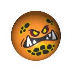 Technic Ball Joint with Yellow Eyes, and Open Mouth Print (Globlin)