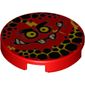 Tile Round 2 x 2 with Bottom Stud Holder with Nexo Knights Globlin Face Print