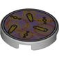 Tile Round 2 x 2 with Bottom Stud Holder with Time Gears Print