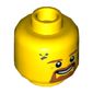 Minifig Head Bill, Brown Eyebrows, Beard, Moustache, Gray Spot / Marking on Temple
