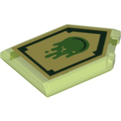 Tile Special 2 x 3 Pentagonal with Nexo Power Shield Print - Slime Blast