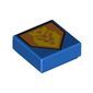 Tile 1 x 1 with Yellow King Symbol on Orange Pentagonal Shield Print