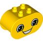 Duplo Brick 2 x 4 x 2 Rounded Ends Dual Sided with Happy / Angry Print
