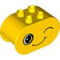 Duplo Brick 2 x 4 x 2 Rounded Ends Dual Sided with Winking / Sad Print