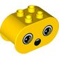 Duplo Brick 2 x 4 x 2 Rounded Ends Dual Sided with Shocked / Scared Print