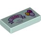 Tile 1 x 2 with Invitation with '12:00' on Lavender Ribbon and 3 Balloons print