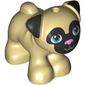 Animal, Dog, Pug - Standing with Blue Eyes, Black Face and Ears, and Pink Nose Print