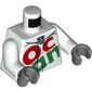 Torso Racing Jacket with Octan Logo, Zipper Print, White Arms, Dark Bluish Hands