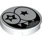 Tile Round 2 x 2 with Bottom Stud Holder with Starry Eyed Nixel Face Print