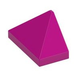 LEGO part 15571 END RIDGED TILE 1X2/45° in Bright Reddish Violet/ Magenta