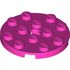 60474 PLATE 4X4 ROUND W. SNAP in Bright Purple/ Dark Pink