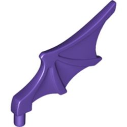 LEGO part 10015082 ANIMAL WING W/SHAFT 4MM in Medium Lilac/ Dark Purple