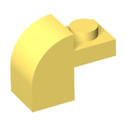 LEGO part BRICK 1X1X1 1/3, W/ ARCH in Cool Yellow/ Bright Light Yellow