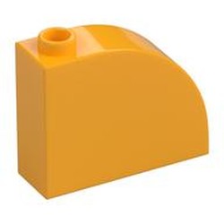 LEGO part 33243 BOW BRICK 1X3X2 in Flame Yellowish Orange/ Bright Light Orange