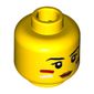 Minifig Head Tribal Woman, Dark Orange Lips, Red/White Stripes/Paint [Hollow Stud]