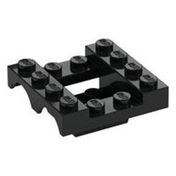 Vehicle Base 4 x 4 x 1 1/3 with Wheel Arches, 2 x 2 Recessed Center and Hole