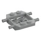 Vehicle Base 4 x 4 x 2/3 with Wheel Clip Pins, Wedge, 2 x 2 Recessed Center with Hole