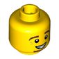 Minifig Head Faun, Brown Eyebrows and Goatee, White Pupils, Crow's Feet, Smile with Teeth Print [Hollow Stud]