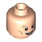 Minifig Head The Doctor (Eleventh), Dual Sided, Dark Tan Eyebrows, Cheek Lines, Open Mouth Smile / Determined Print [Hollow Stud]