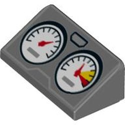 Slope 30° 1 x 2 x 2/3 with 2 Gauges/Dials print