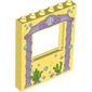 Panel 1 x 6 x 6 with Window - Pink Arch with Seashell at Top Center - Bubbles and Sea Grass print