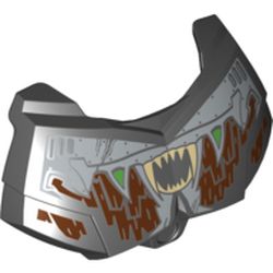 Large Figure Chest Cover, Armour Small with Silver Panels, Brown Fur, and Tan Teeth Print