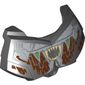 Large Figure Chest Cover, Armour Small with Silver Panels, Brown Fur, and Tan Teeth Print