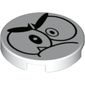 Tile Round 2 x 2 with Bottom Stud Holder with Puzzled Nixel Face Print