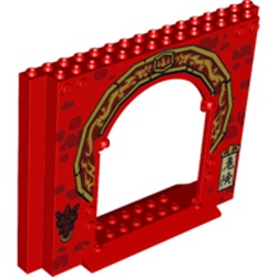 Panel 4 x 16 x 10 with Asian Arch and Dragon Head Print