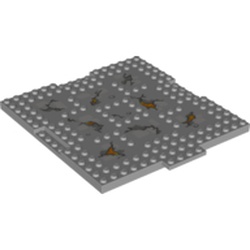 Plate Special 16 x 17 x 2/3 with 1 x 4 Recessed with Cracks and Bursting Lava Print