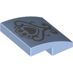 Slope Curved 2 x 2 x 2/3 with Fancy Scroll Print