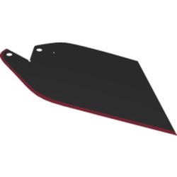 Large Figure Cape, Angled, 3 Holes, Dark Red Border Pattern
