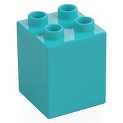 Duplo Brick 2 x 2 x 2 with 3 Yellow Stars and White Star Field Print