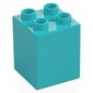 Duplo Brick 2 x 2 x 2 with 3 Yellow Stars and White Star Field Print