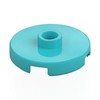 Medium Azure Plate Special Round 2 x 2 with Center Stud (Jumper Plate)