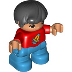 LEGO part CHILD FIGURE, NO. 10 in Bright Red/ Red