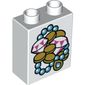 Duplo Brick 1 x 2 x 2 with Bottom Tube - Jewels and Coins Print
