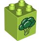 Duplo Brick 2 x 2 x 2 with Broccoli Print