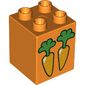Duplo Brick 2 x 2 x 2 with 2 Carrots Print