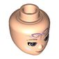 Minidoll Head with Medium Lavender Eyes, Closed Mouth Smile and Elves Tribal Print (Aira)