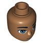Minidoll Head Male with Blue Eyes, Smirk, Azure Cheek Pattern Print