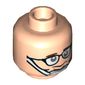 Minifig Head Louis, Chinstrap, Glasses Print [Hollow Stud]